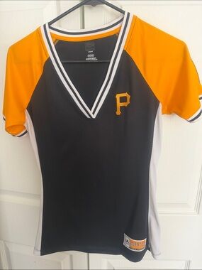 Pittsburgh Pirates V-Neck Baseball Jersey - Black & Gold